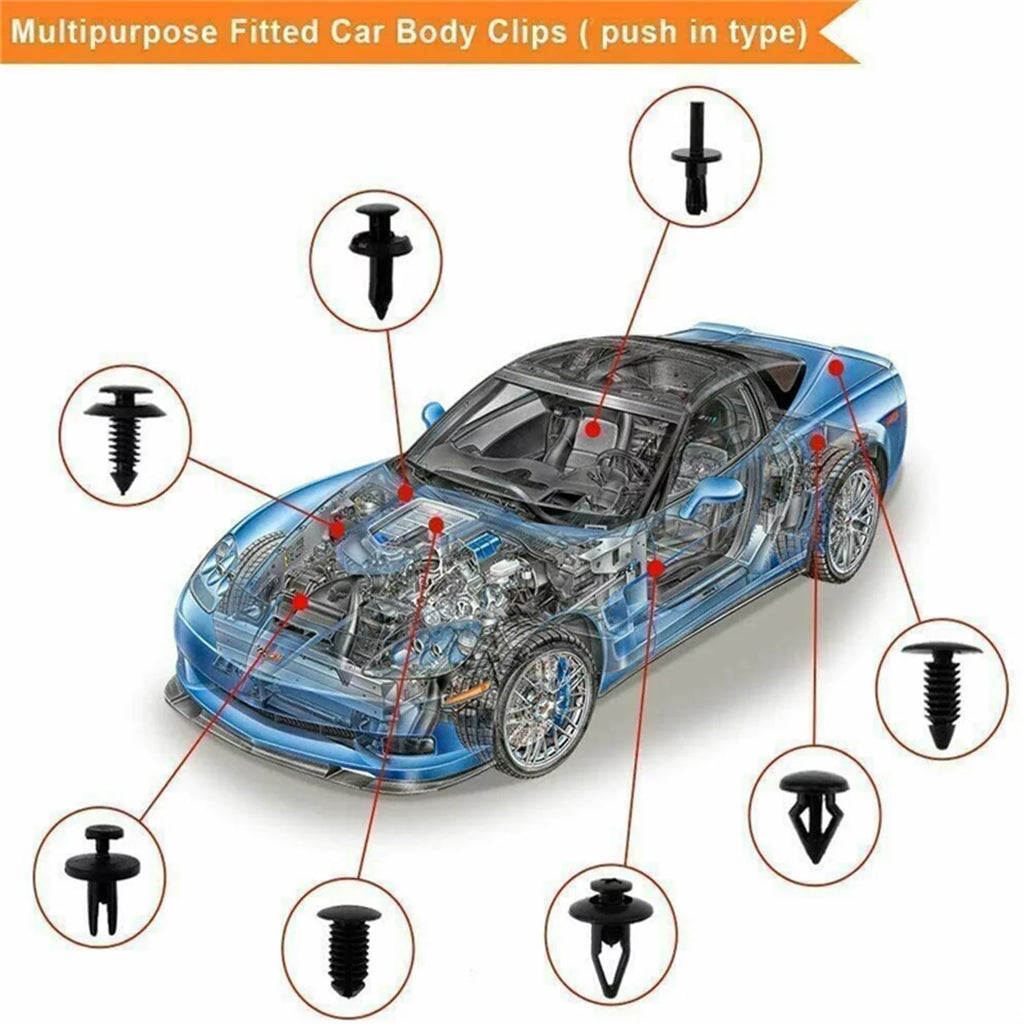 721 Pcs Plastic Car Retainer Clips with Fastener Remover C583897