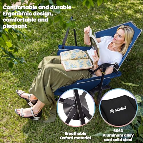 Blue Gray Swivel Reclining Camping Chair Z696784