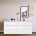 Black 6 Drawer Double Dresser E4990