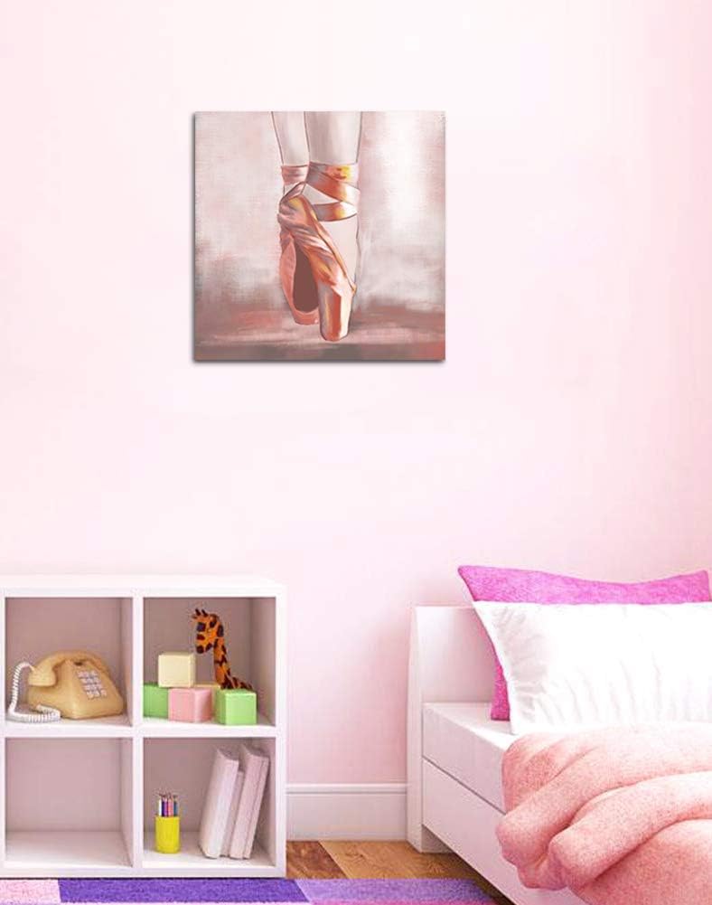 Pink Ballet Shoes Canvas Framed Artwork 24x24 M2249