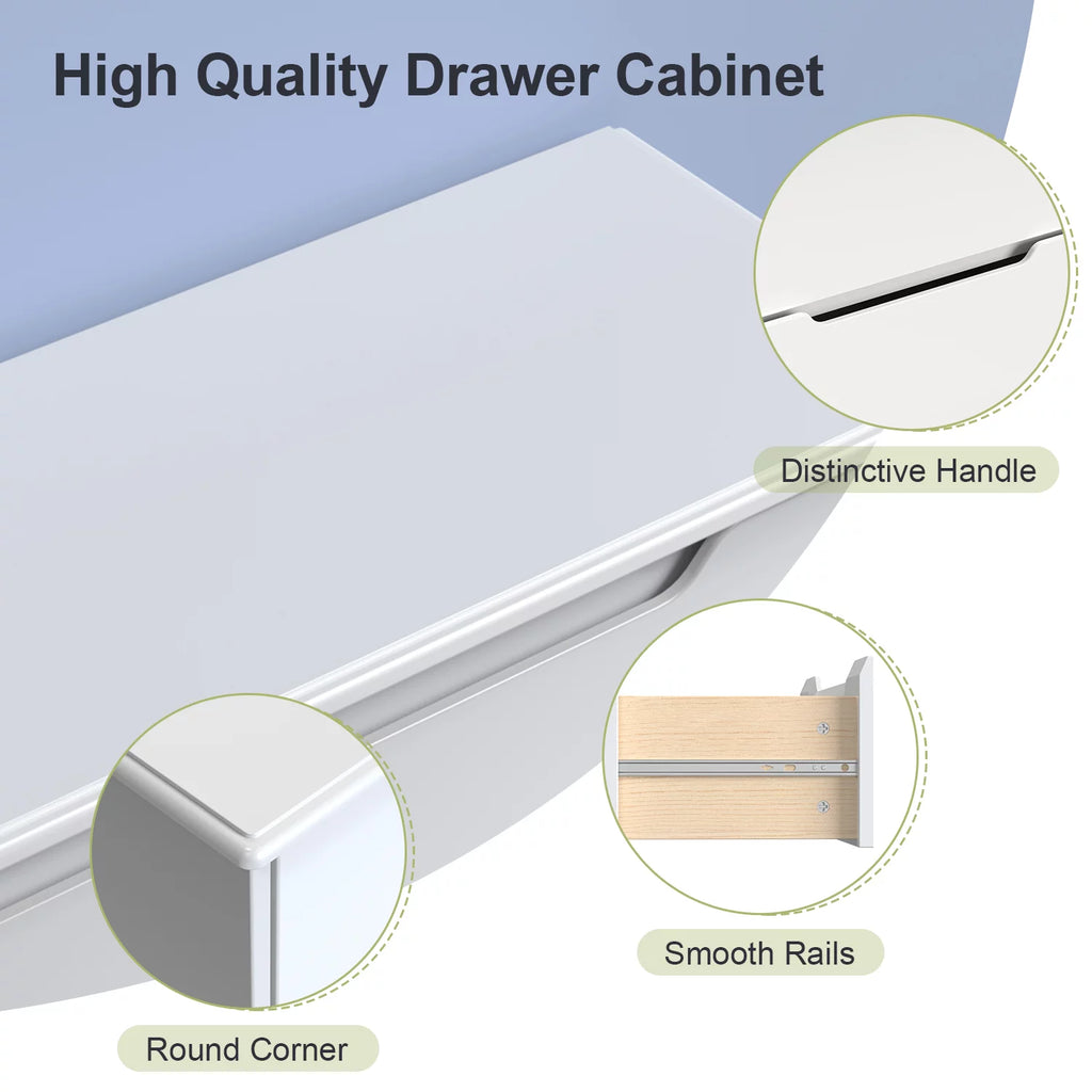 White 3 Drawer Wood Dresser J326800