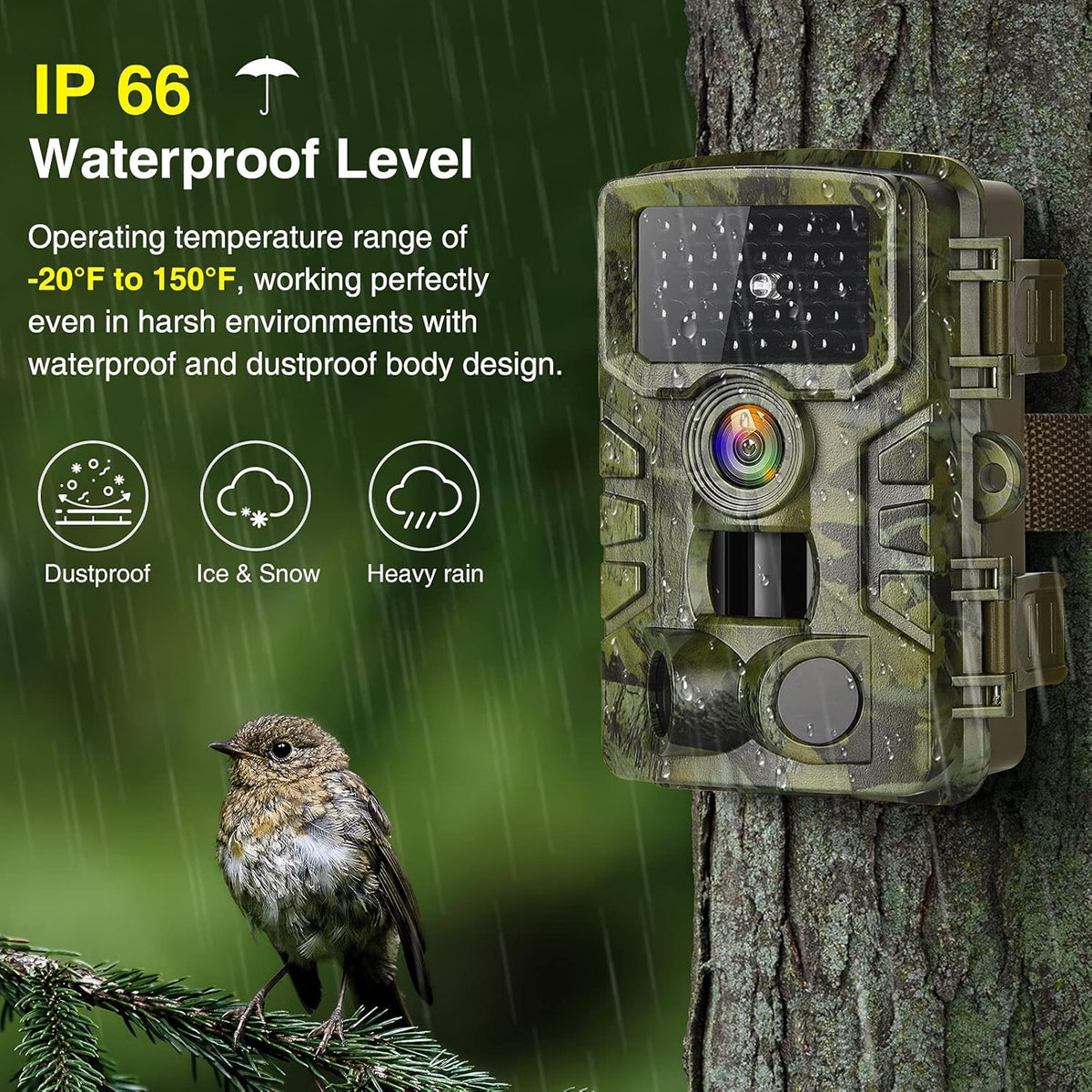 Trail Camera with Night Vision Motion Activated Waterproof Wildlife Camera Pack of 2 E930954