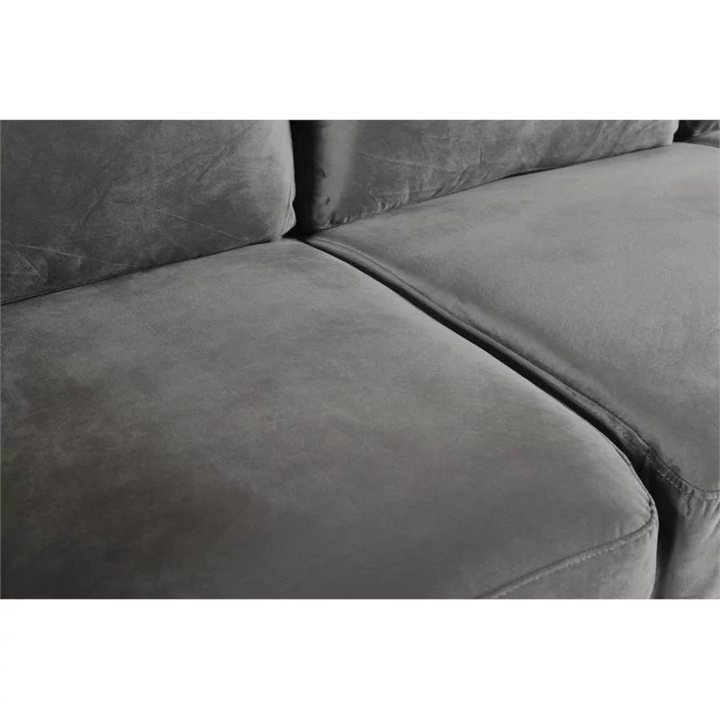 Gray Polyester Fabric Loveseat W54292