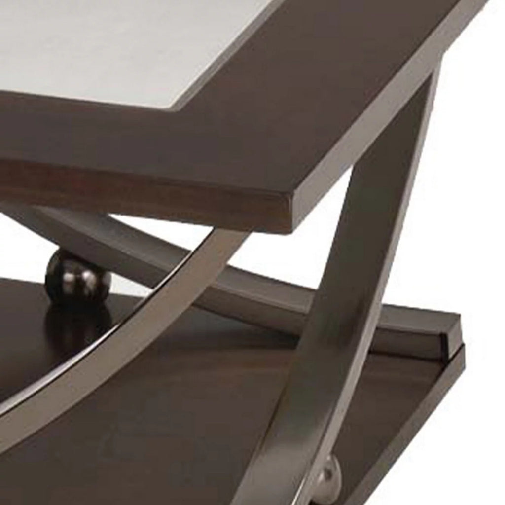 Brown and Black Wood Coffee Table with Castors A4803