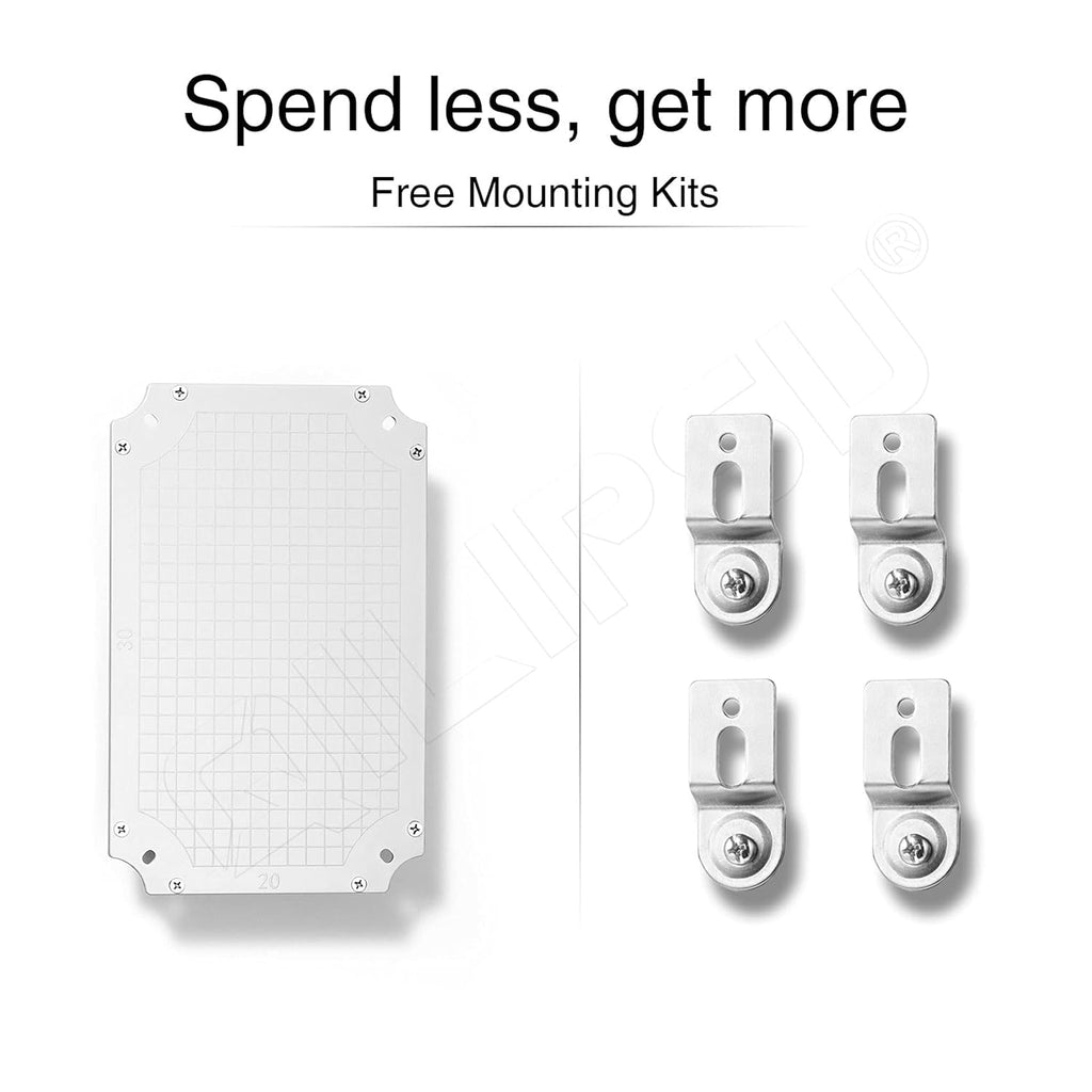 Stainless Steel Latch Junction Box with Inner Door, IP67 Waterproof Electrical Box, ABS Plastic Grey, Pack of 2 C593473