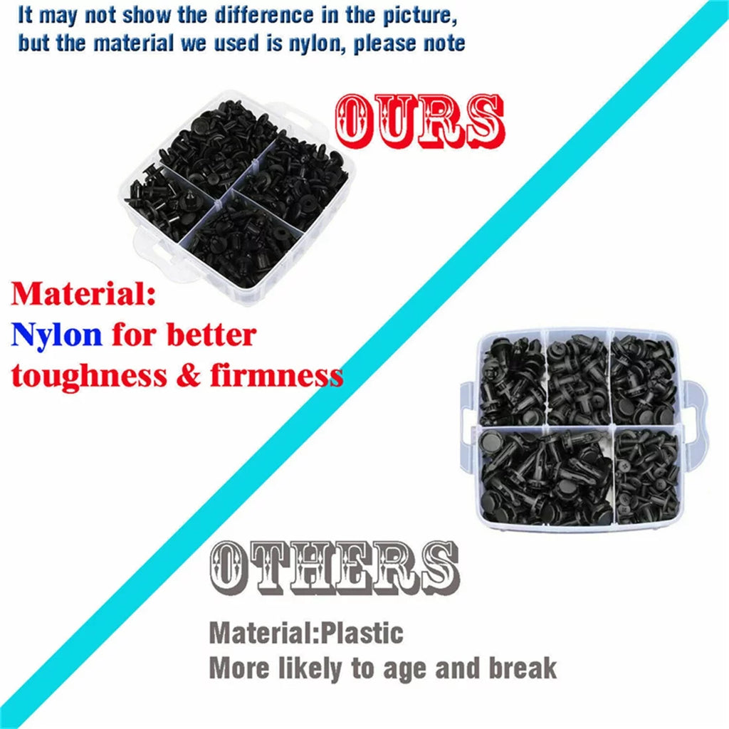 721 Pcs Plastic Car Retainer Clips with Fastener Remover C583897