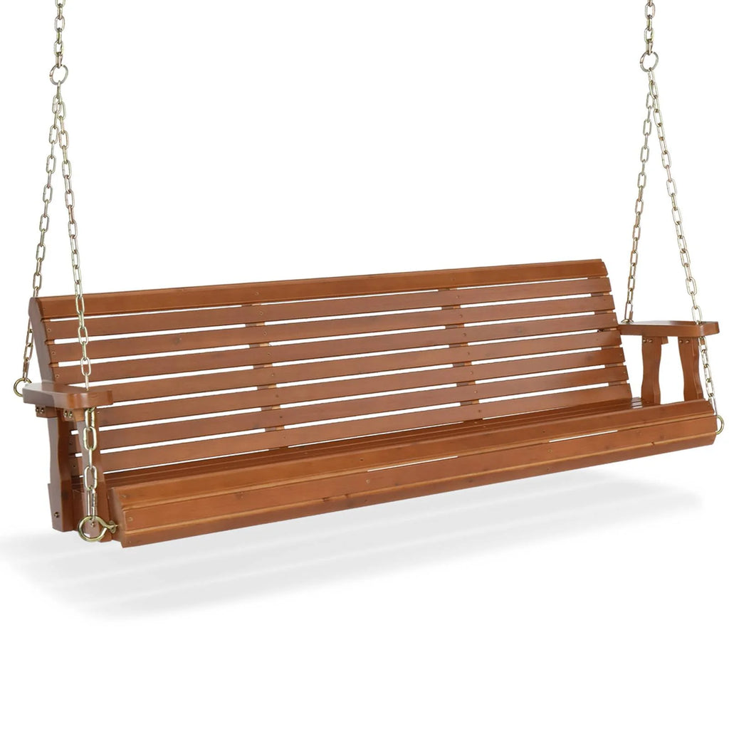 5 ft Brown Wooden Porch Swing X780514