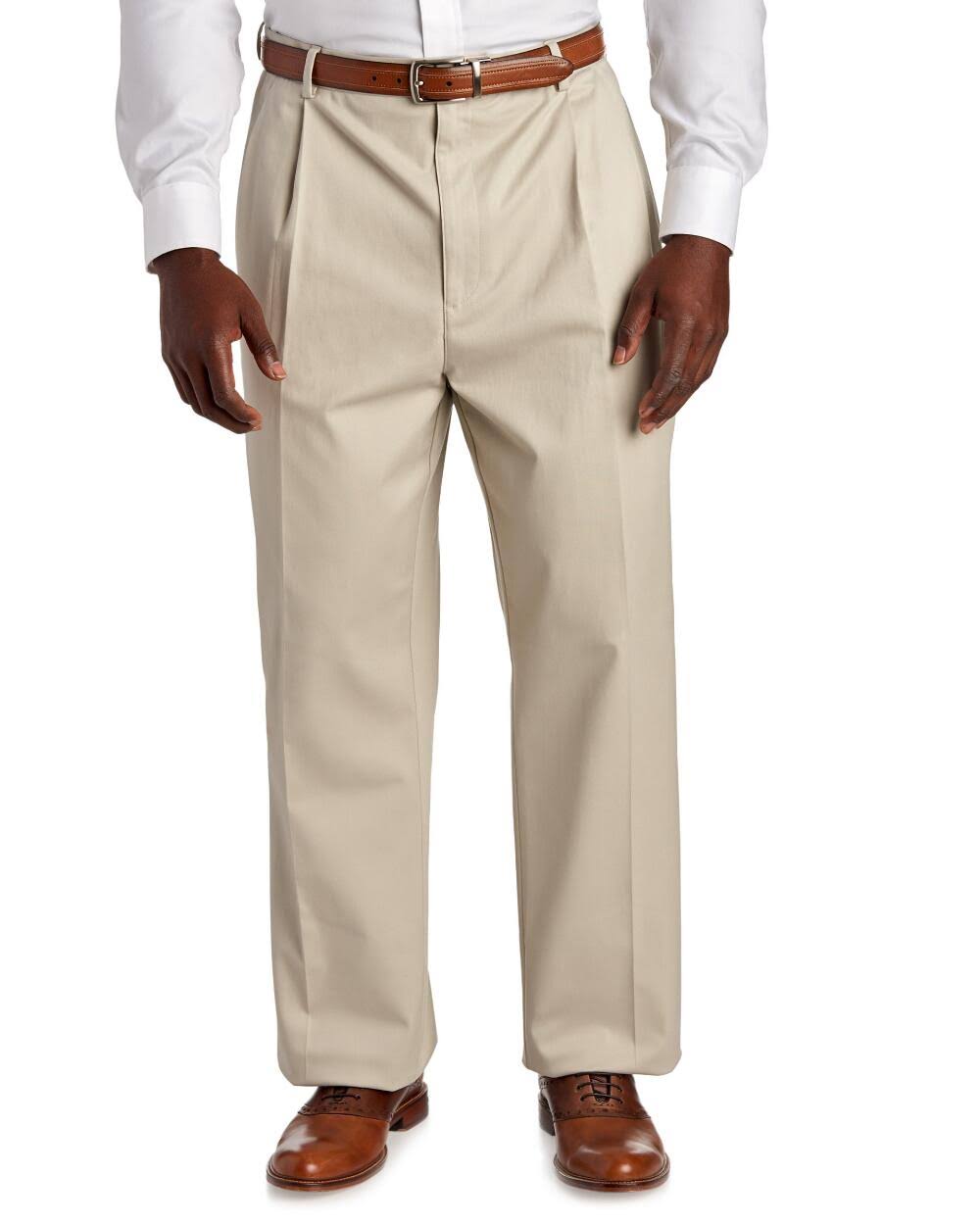 Pleated Performance Chino, Men&s, Size: 60 x 30, White O489493