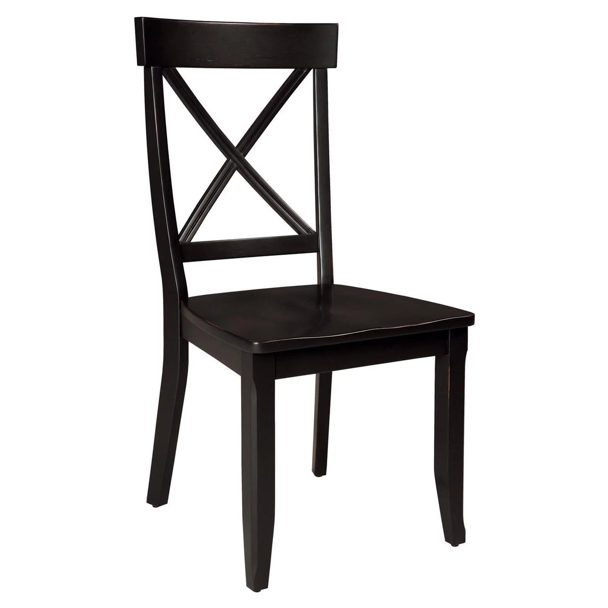 5 Piece Wood Dining Set with Pedestal Table in Black A4327