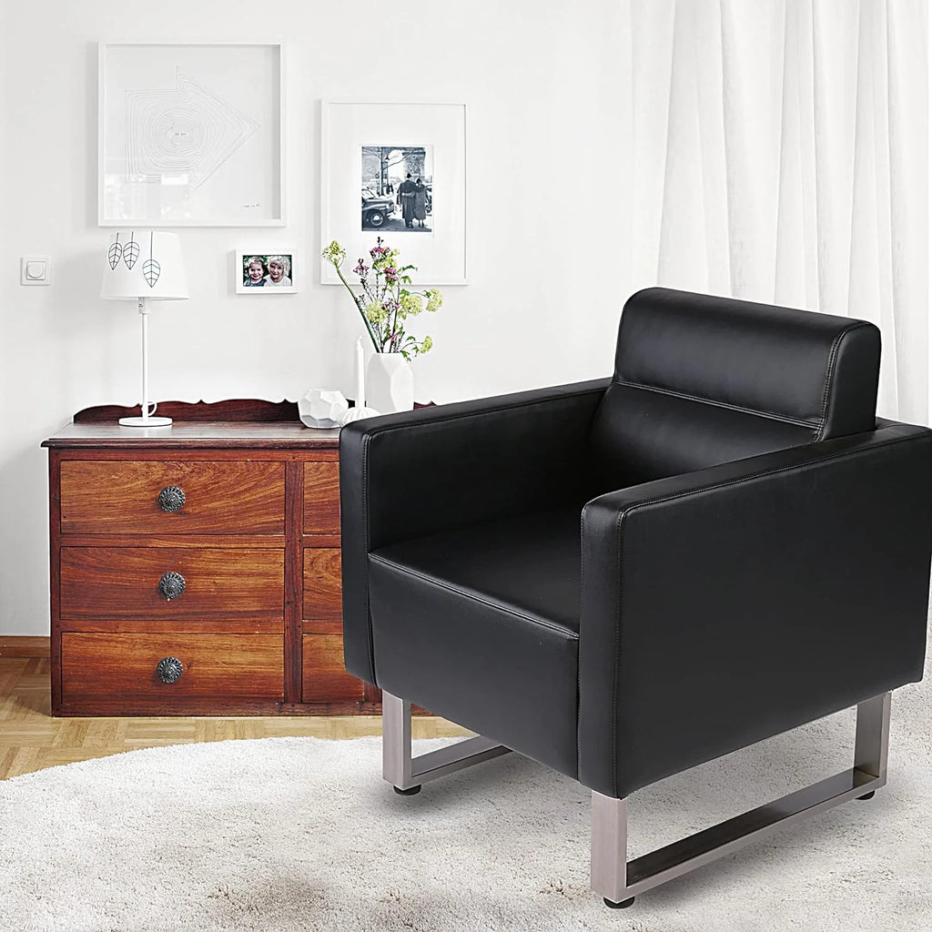 Upholstered Faux Leather Accent Chair N248