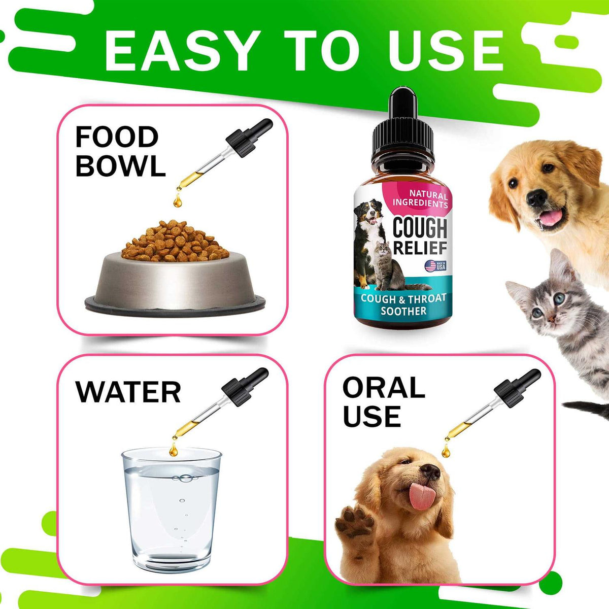 Kennel Cough Drops for Dogs and Cats 2oz Herbal Remedy Y536548