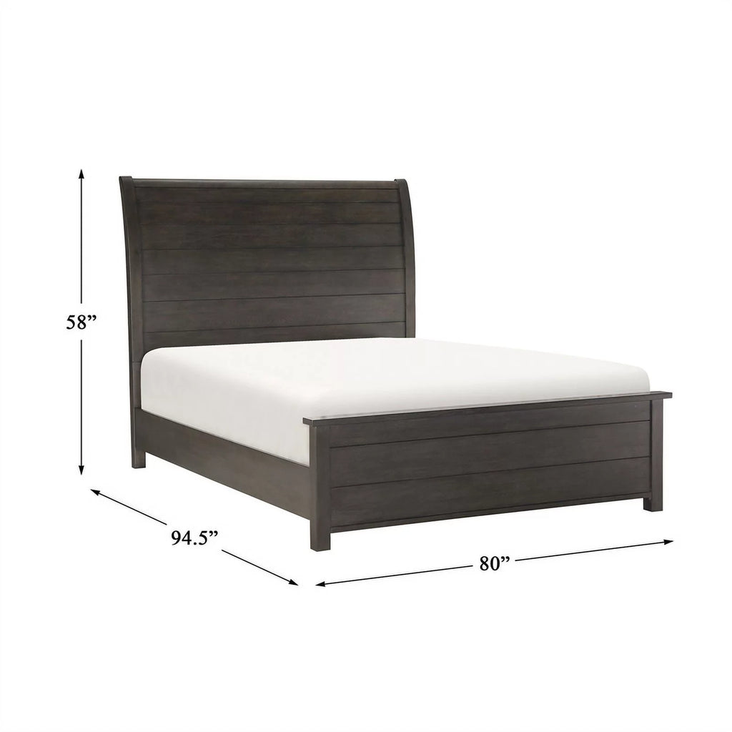 California King Sleigh Bed in Dark Cherry A8547