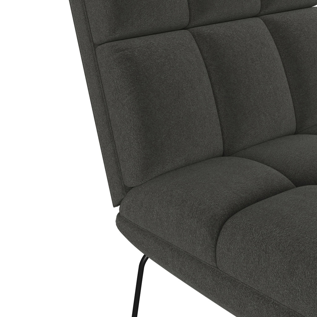 Turquoise Blue Armless Chair and Ottoman K278058