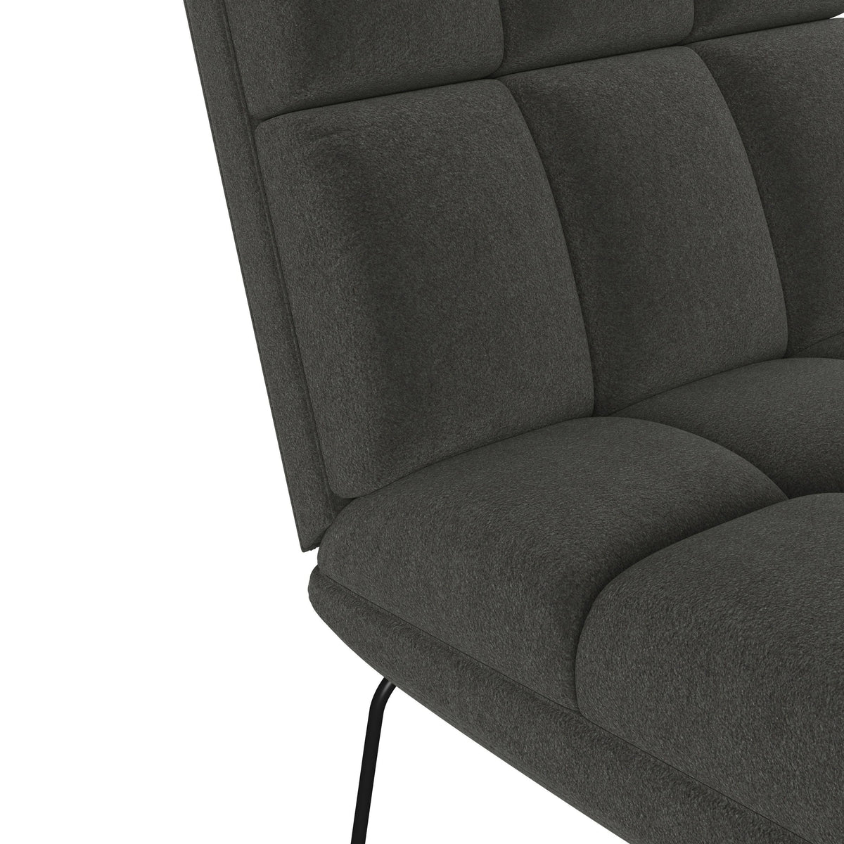 Turquoise Blue Armless Chair and Ottoman K278058