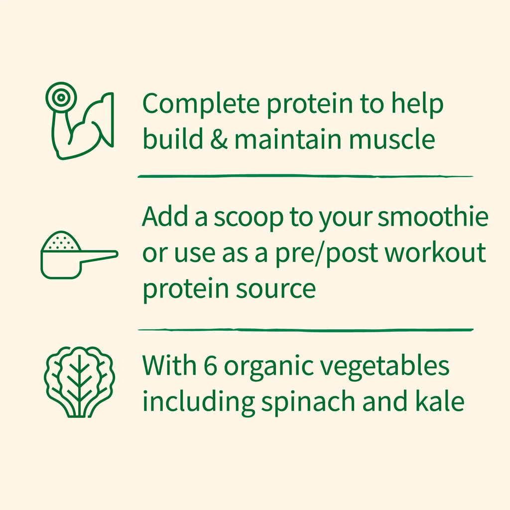 Organic Plant Protein & Greens Powder Vanilla Shake 20g Protein 1.1lb O487814