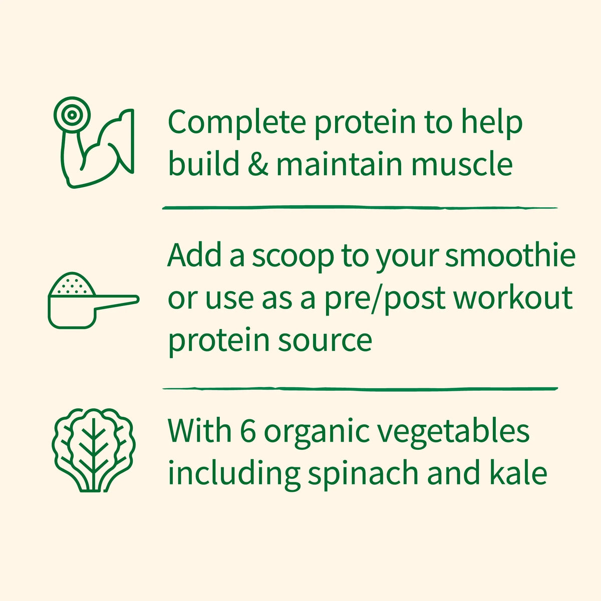 Organic Plant Protein & Greens Powder Vanilla Shake 20g Protein 1.1lb O487814