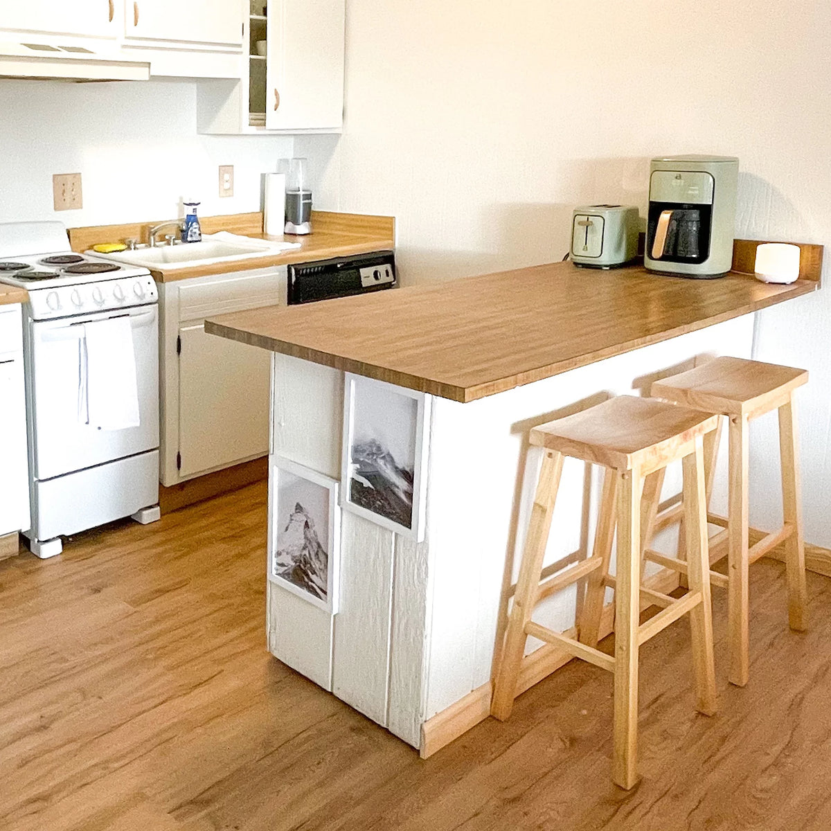 Natural 29In Wood Kitchen Counter Stools 5 Pack B33889