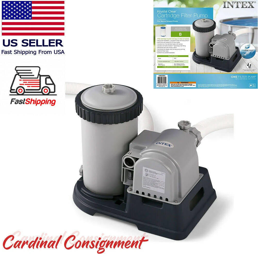 2500 GPH Swimming Pool Filter Cartridge Pump with Timer H332