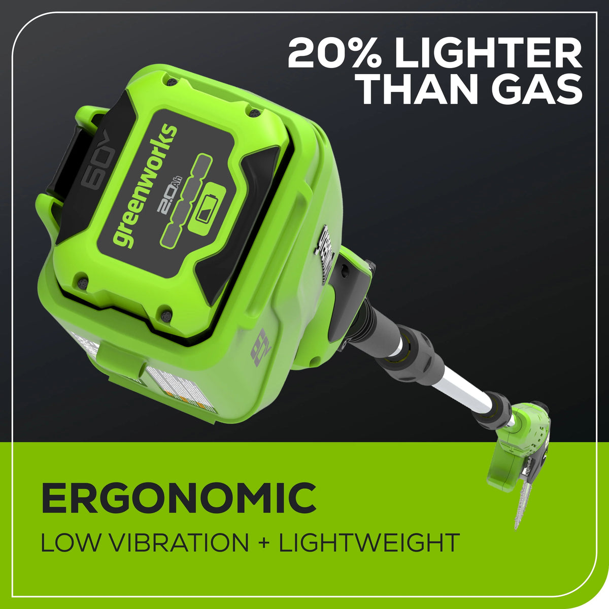 60V 10 Pole Saw with 2.0 Ah Battery & 3 Amp Charger Q404083