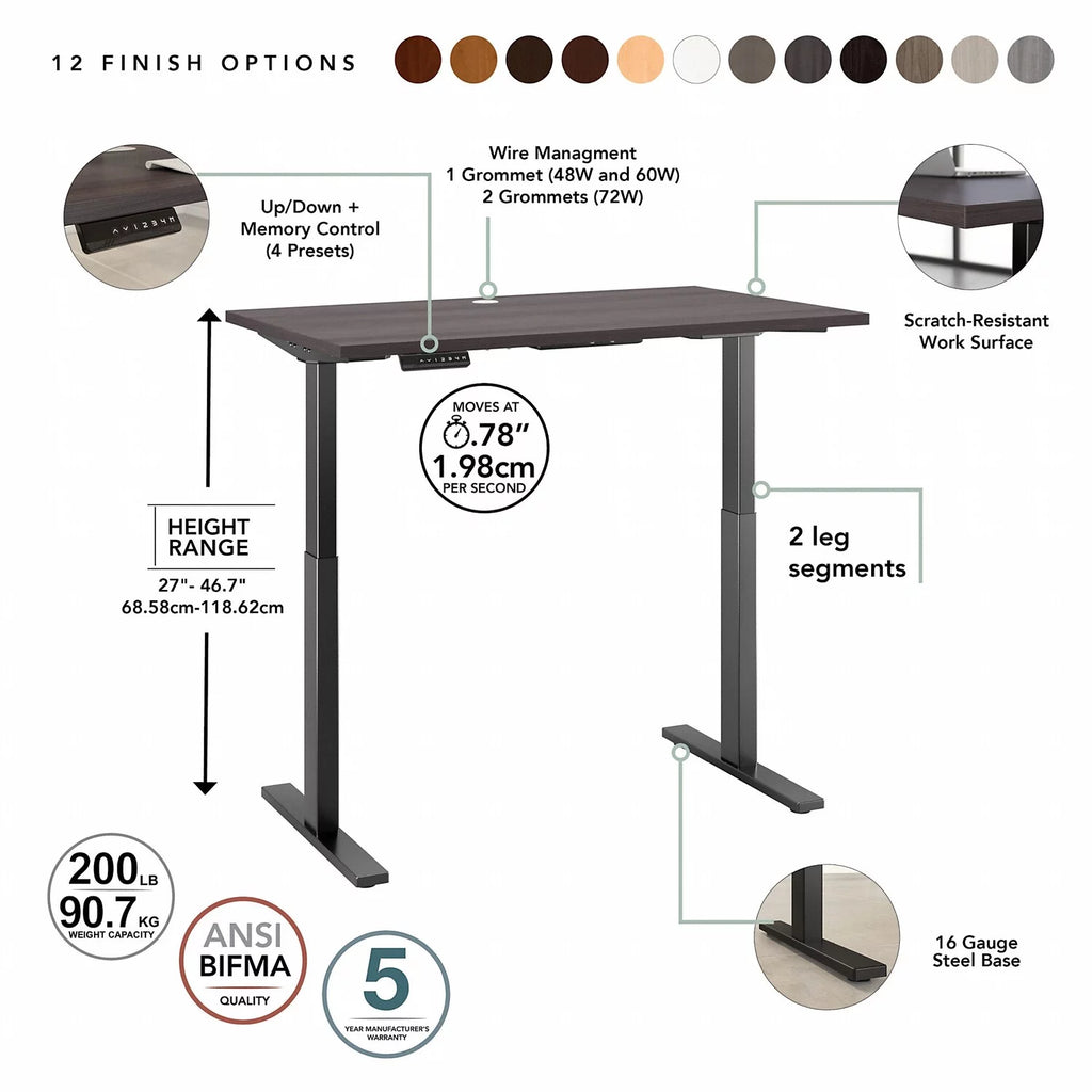 72 x 30 in. Height Adjustable Standing Desk V606