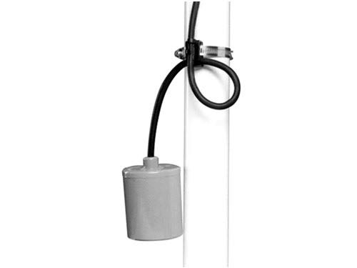 Wide Angle 230 Volt Piggyback High Temperature Float Switch, Normally Open, 10 ft. Cord, Clamp Mounted, 13 Amps Y212677