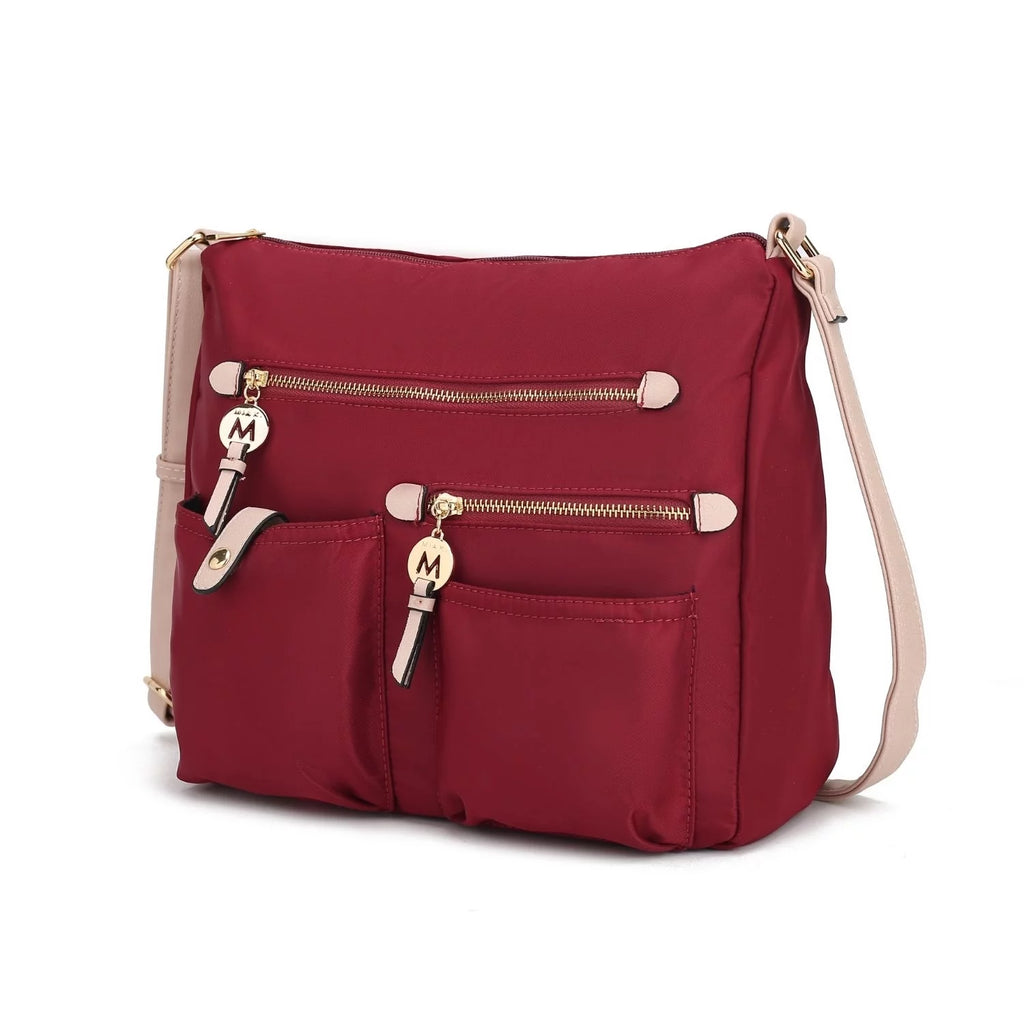 Color-Block Nylon Shoulder Bag Z942