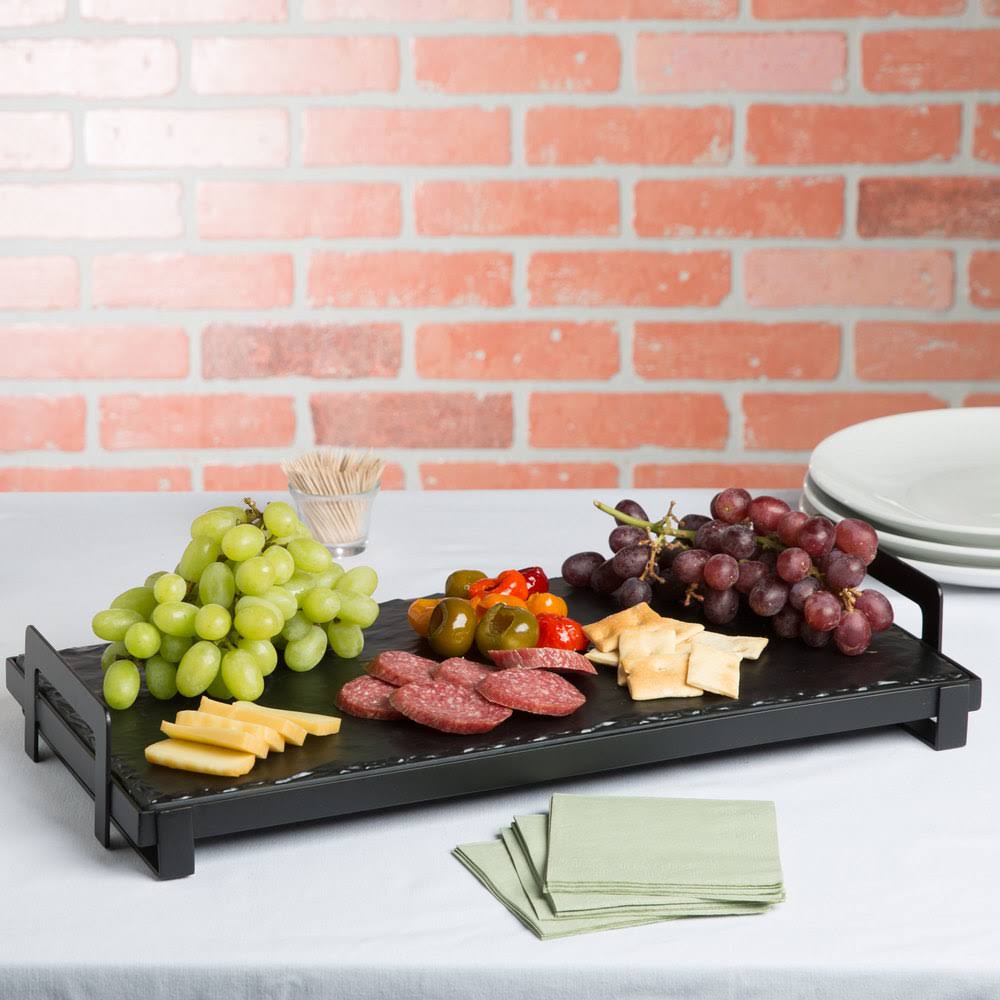 Black Melamine Faux Slate Platter 10 x 20 in. U43186