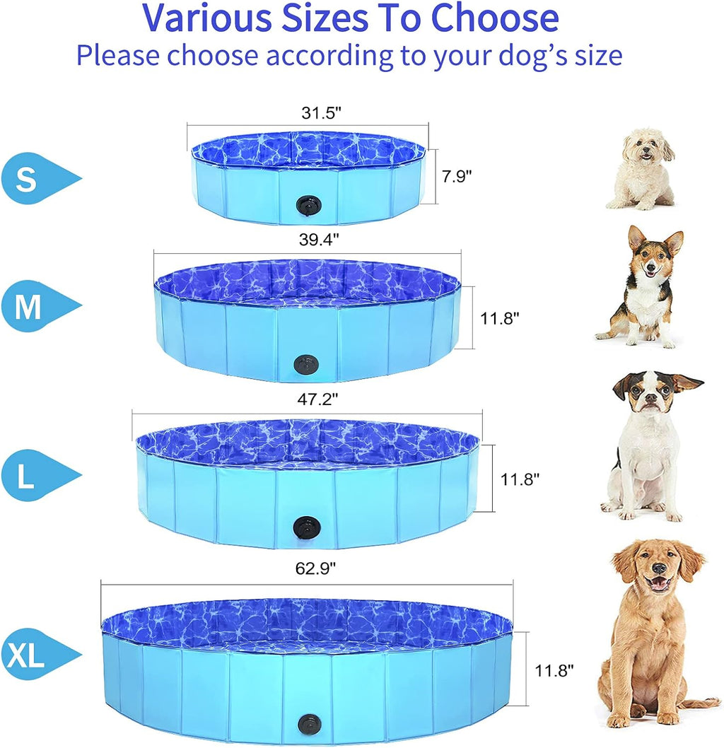 Collapsible Dog Pool with Non-Slip PVC Board L7006