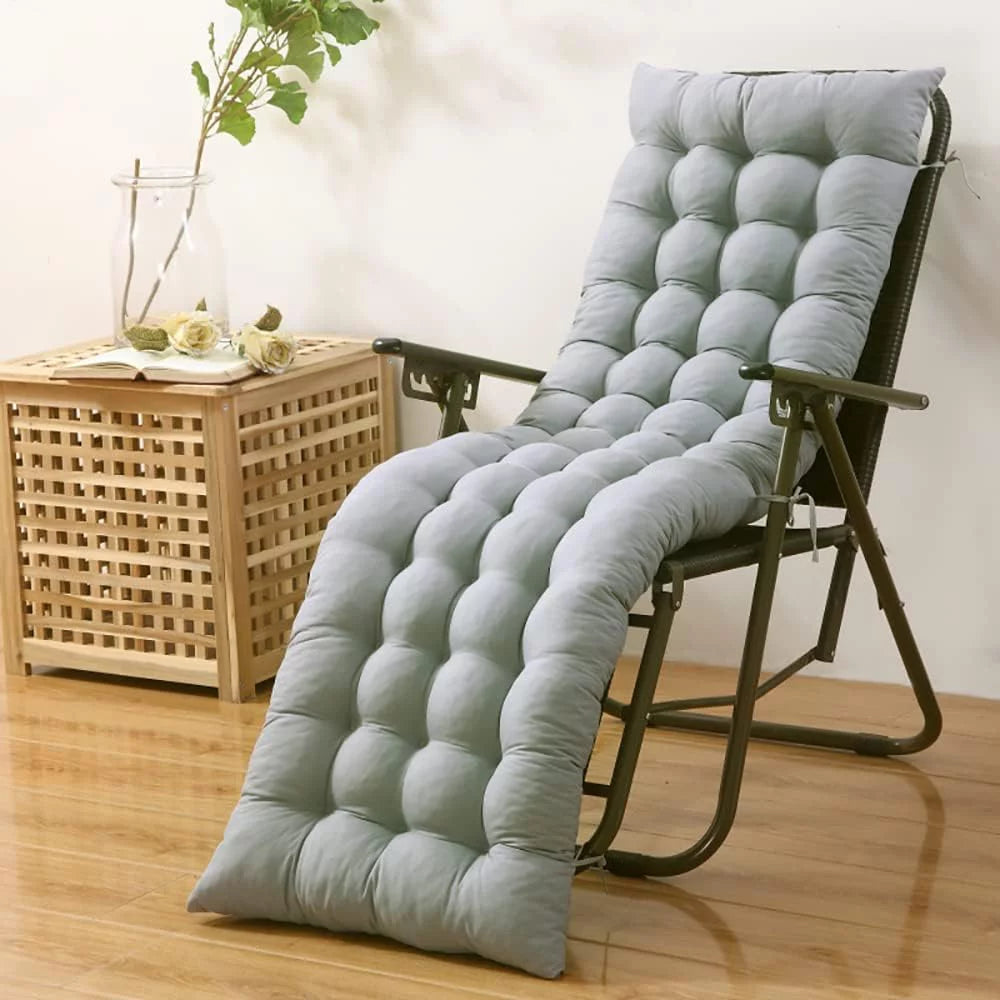 61in Gray Padded Patio Lounger Cushion N3156