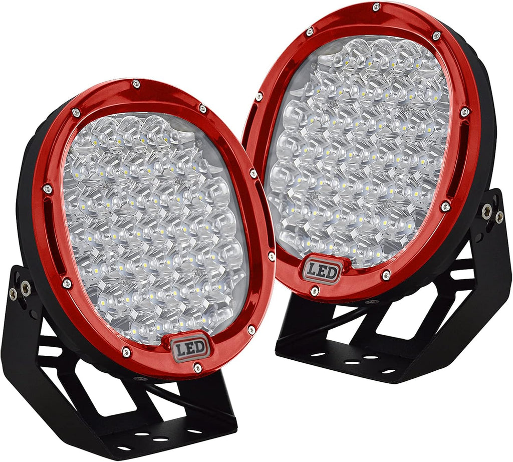 2PCS 96W Round Red LED Spot Driving Work Light 9 Inch D3745