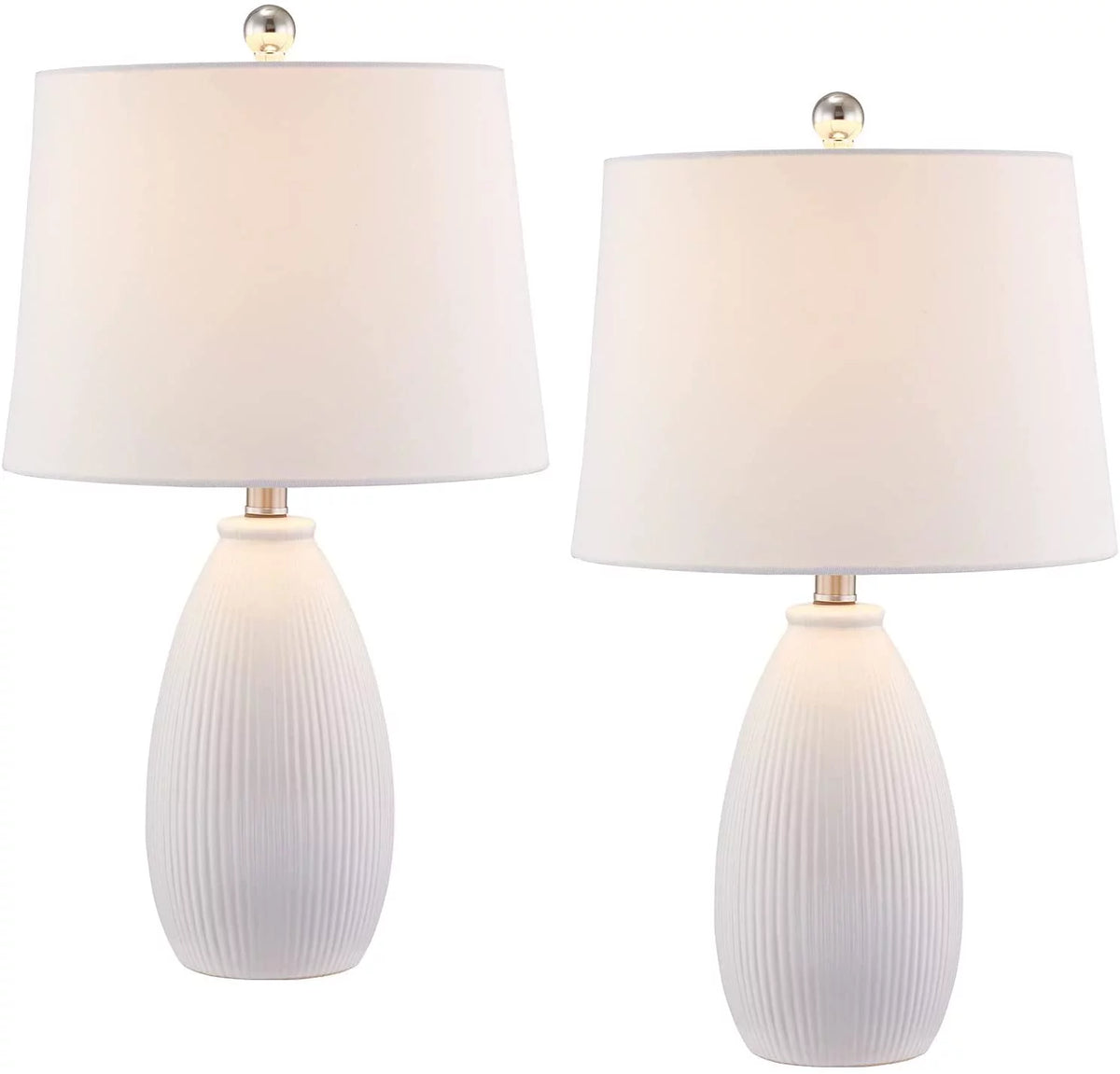 Table Lamps Set of 2 White Ceramic I193132