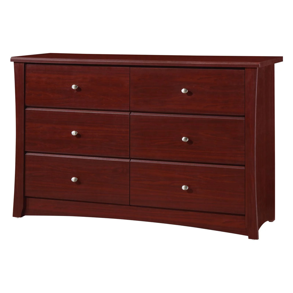 White 6 Drawer Double Dresser A9160