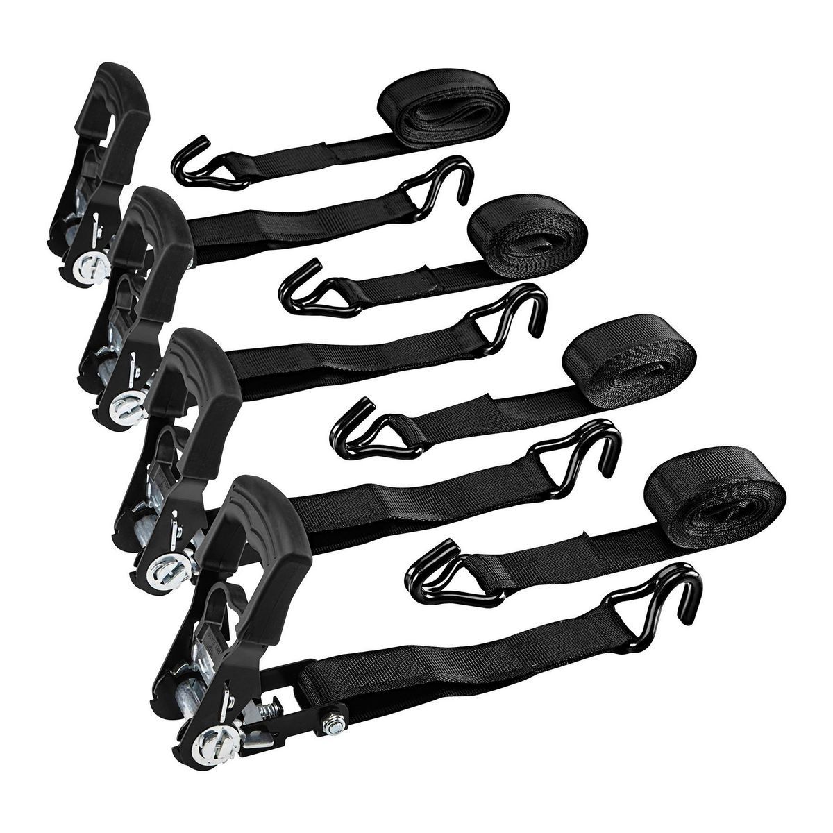 1000 lb. Capacity 1-1/2 in. x 10 ft. Ratcheting Tie-Down Straps, 4 Pack K100