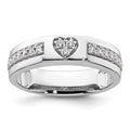 14k White Gold Lab Grown Diamond Heart Band H763