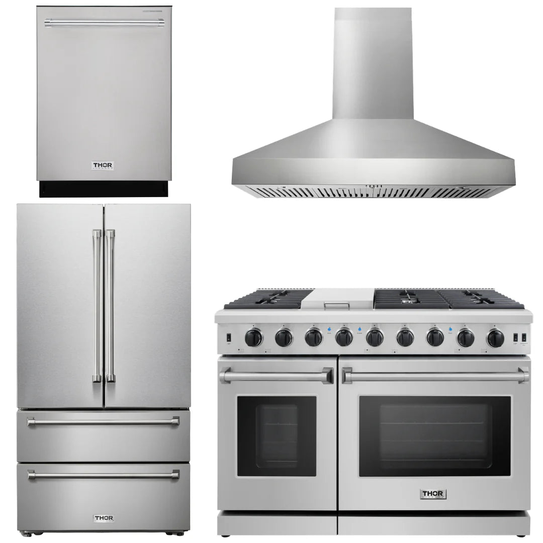 48 Propane Gas Range, Range Hood, Dishwasher, Refrigerator Z294