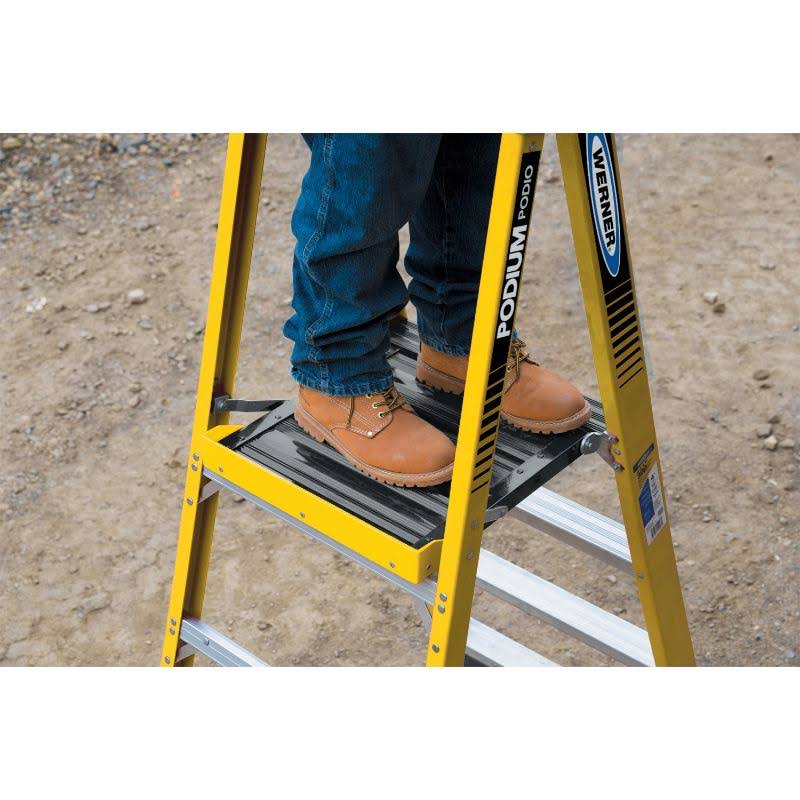 Podium 8-ft Fiberglass Type IAA Step Ladder Y53878
