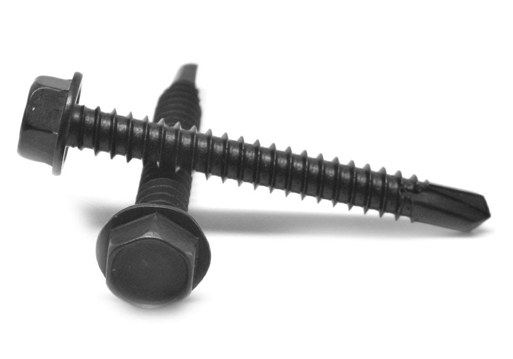 Self Drilling Screw Hex Washer Head Low Carbon Steel Black Oxide M77178