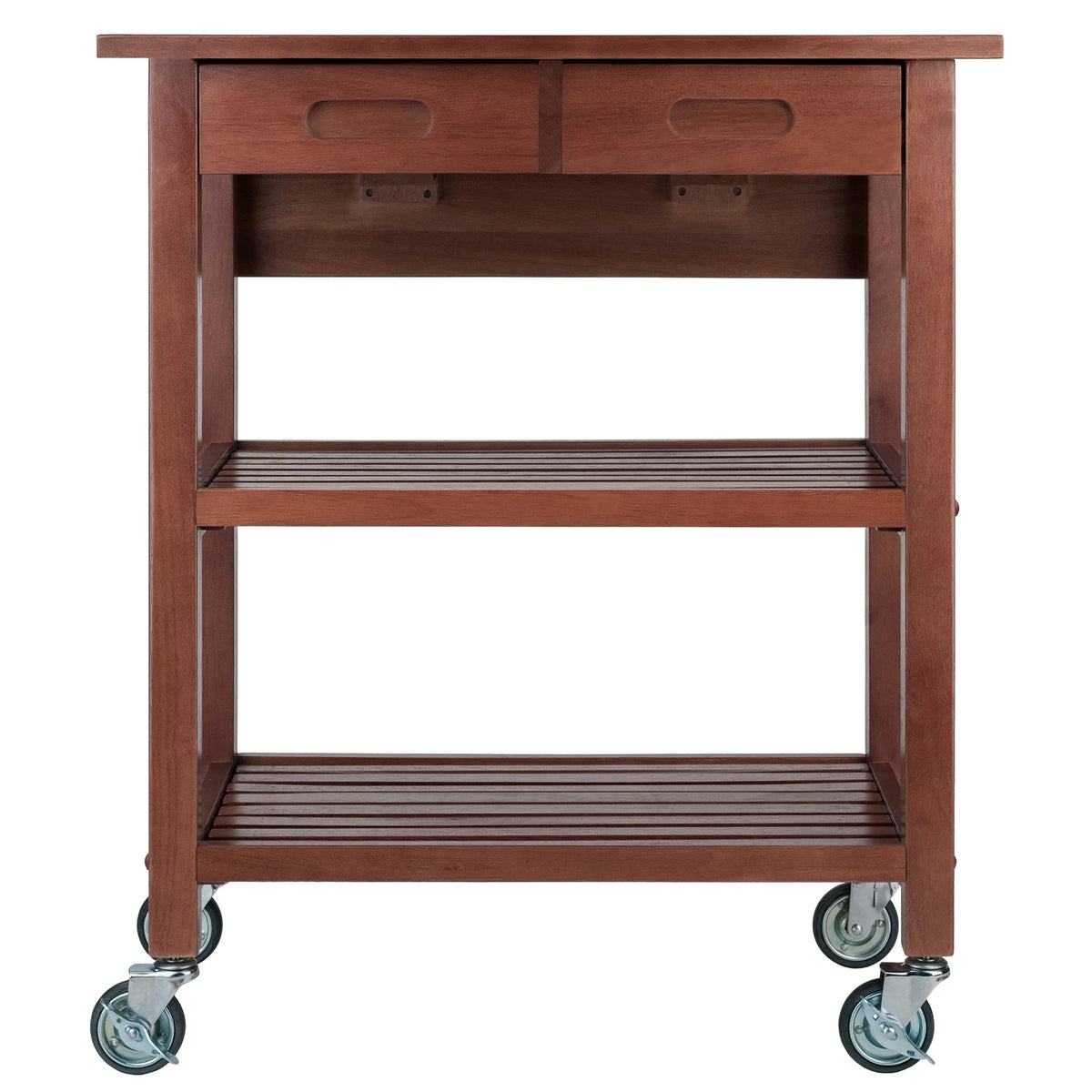 Walnut Drop Leaf Wood Kitchen Utility Cart T76572