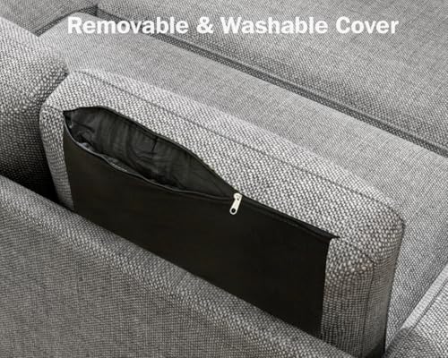 Dark Grey Sleeper Sofa Bed with Reversible Storage Chaise O65282