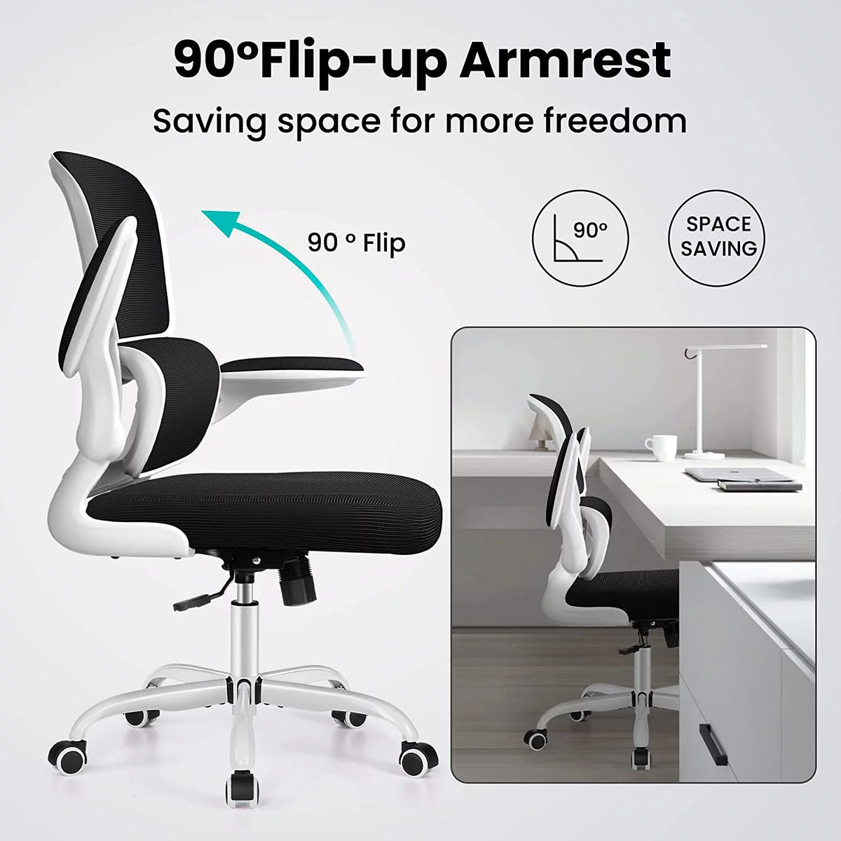 White Ergonomic Office Chair with Lumbar Support Q251127