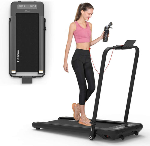 2 in 1 Folding Treadmill with Bluetooth Audio Speakers Q7223