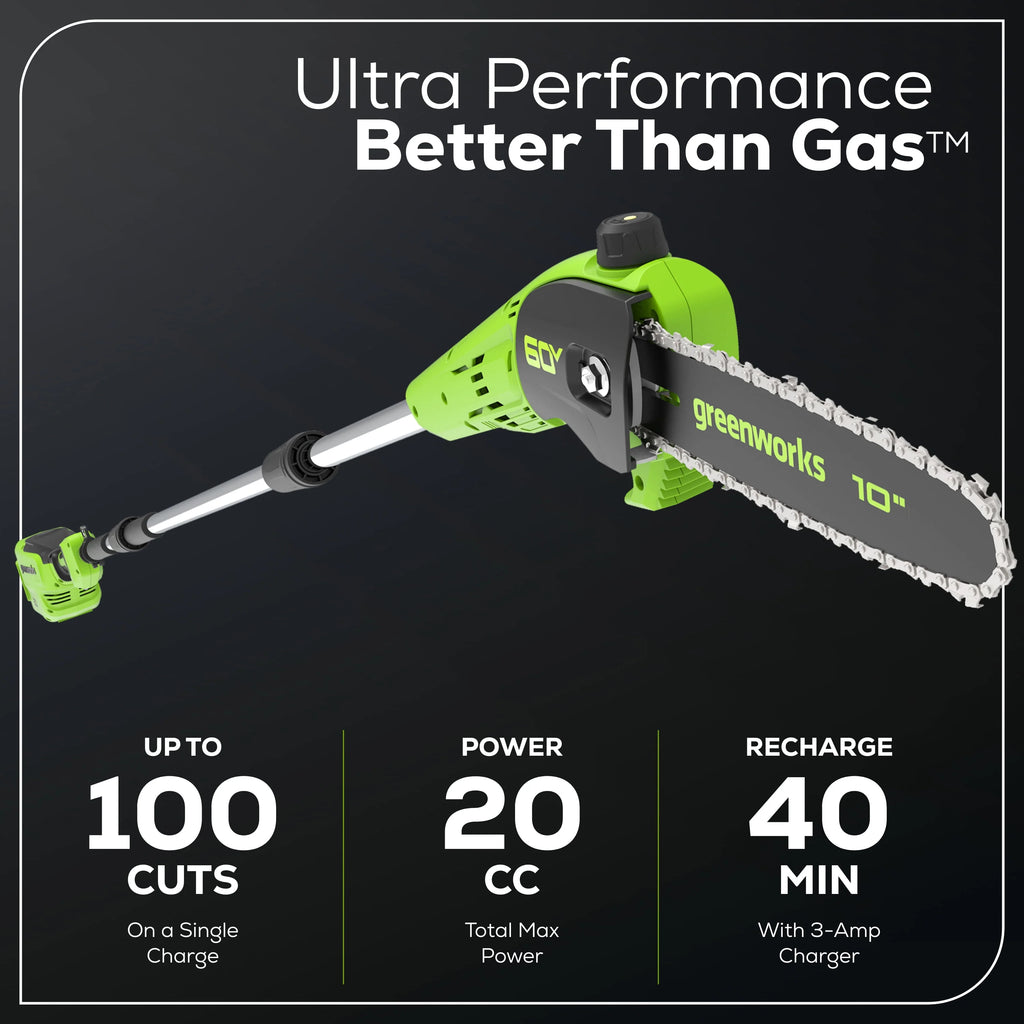 60V 10 Pole Saw with 2.0 Ah Battery & 3 Amp Charger Q404083
