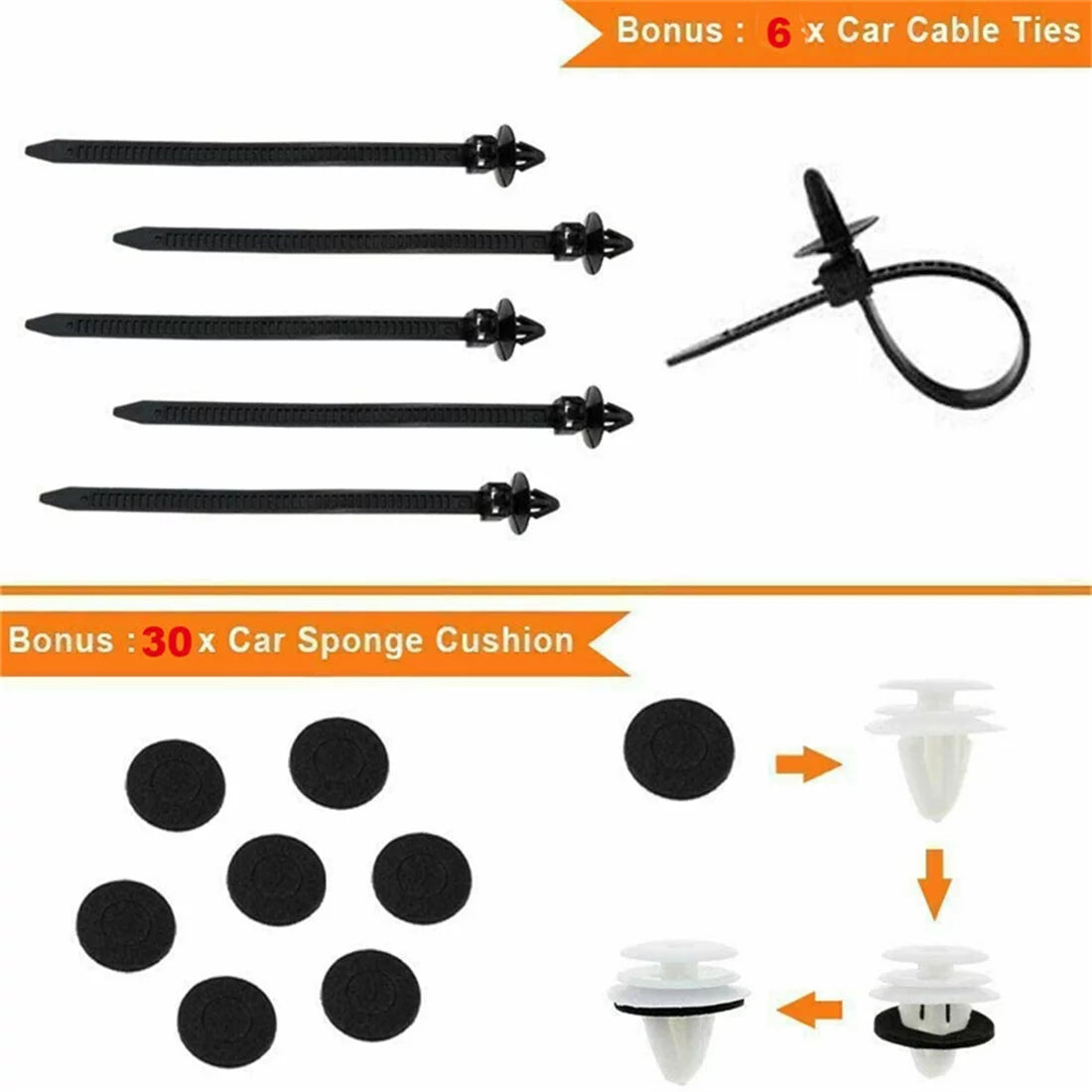 721 Pcs Plastic Car Retainer Clips with Fastener Remover C583897