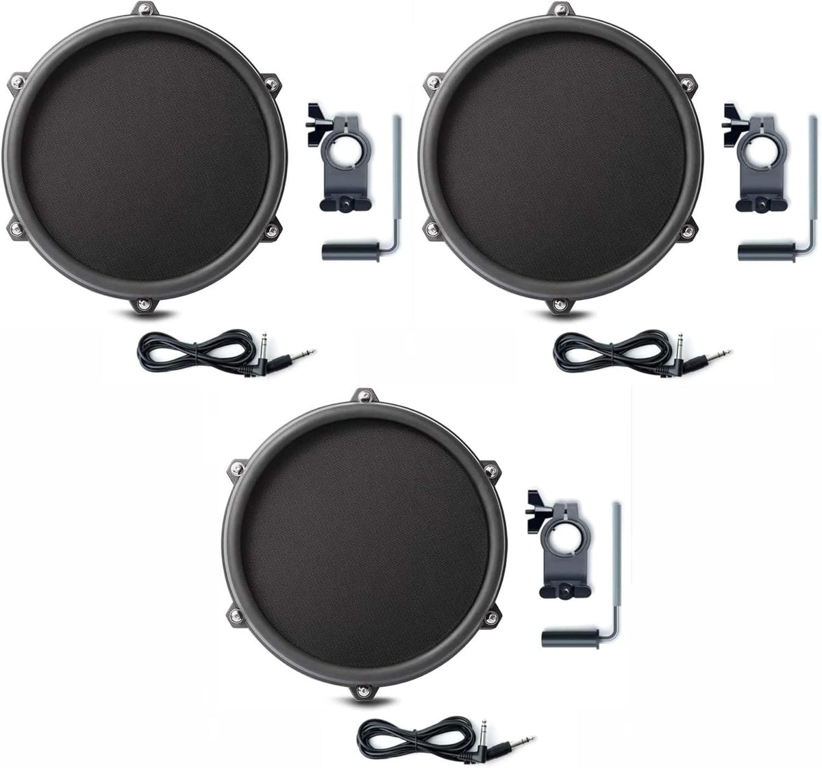 8 Inch Single-Zone Mesh Tom Pad with Clamp and 10ft Trigger Cable Bundle H65090