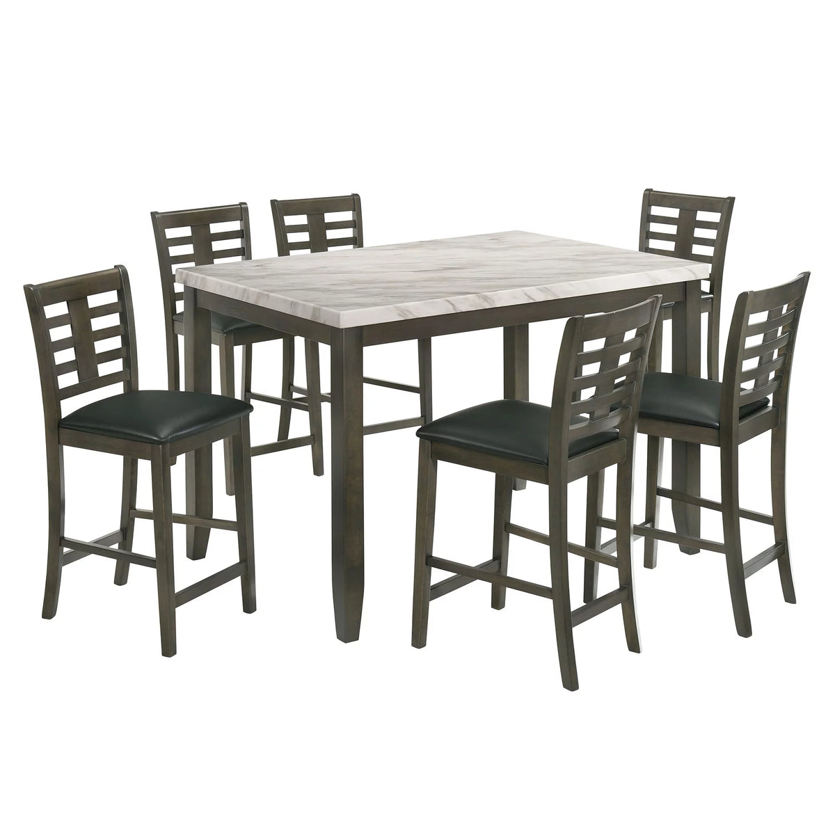 White 7PC Counter Height Dining Set Z94005