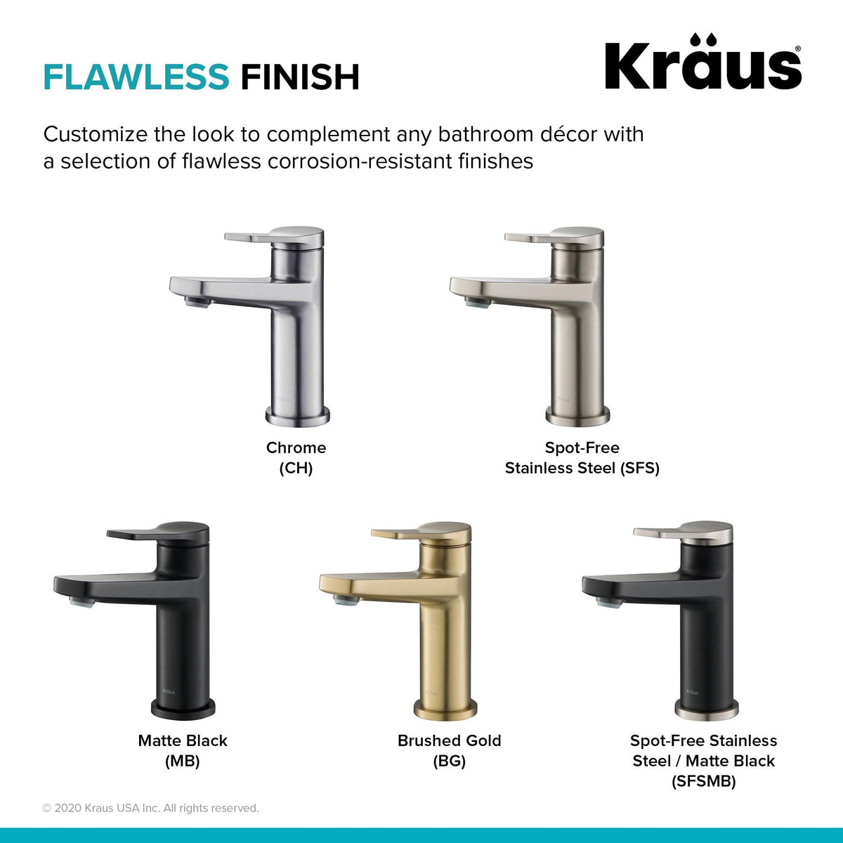 Single Handle Bathroom Faucet - Stainless Steel K676