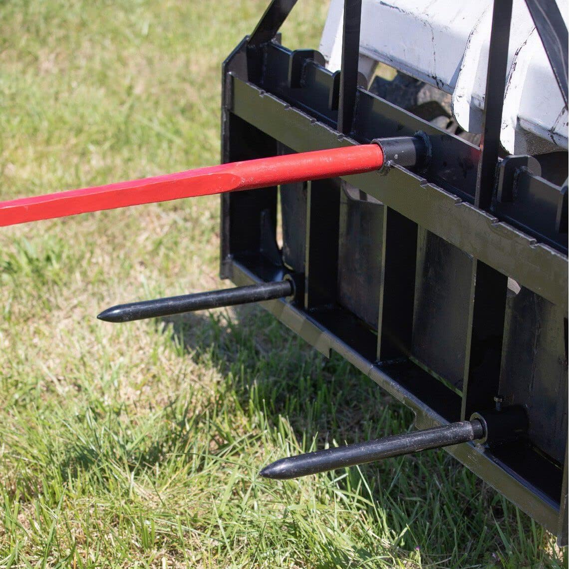 Skid Steer Hay Frame Attachment with 43" Hay Spear and Stabilizers, 4,000 LB T210